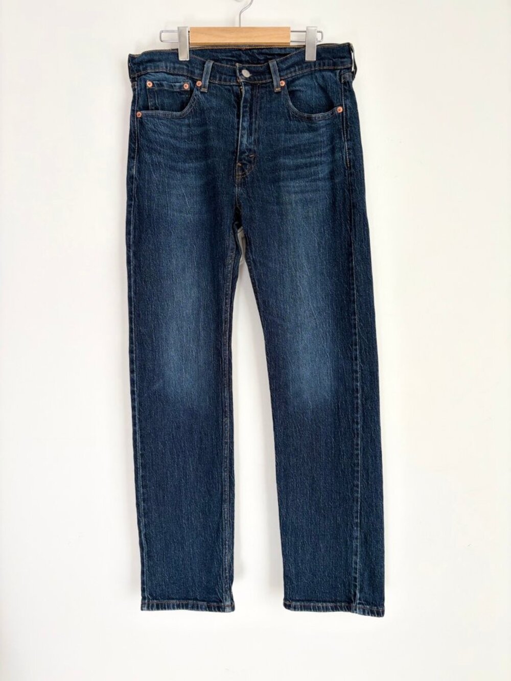 Levi’s 505 Dark Wash Regular Fit Straight Leg Jeans 32